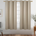 Diraysid Beige Grommet Blackout Curtains by Diraysid%2C+refresh+your+life