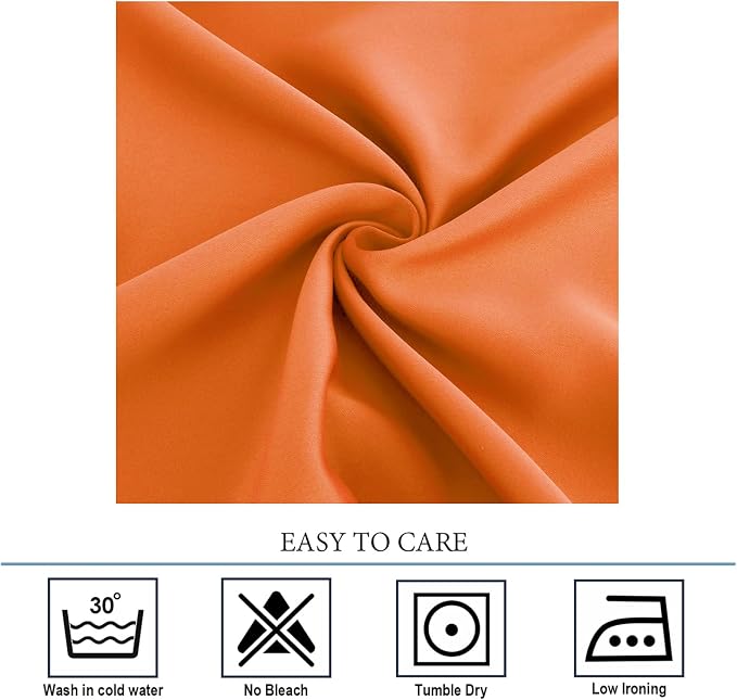 Diraysid Orange Grommet Blackout Curtains - Image 5