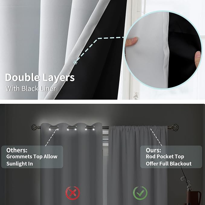 BGment Thermal Insulated 100% Blackout Curtains - Image 6