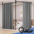 Room Divider Privacy Screens, No Drill Curtains Rod by HOMSCREENER