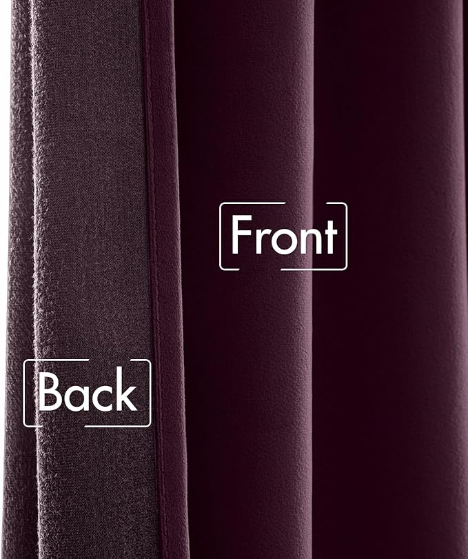 MIULEE Dark Purple Velvet Curtains 52x84 inches Luxury Blackout Curtains | - Image 6
