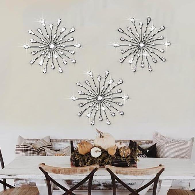 ZEXUIRU 3 Set Black Starburst Wall Art by ZEXUIRU