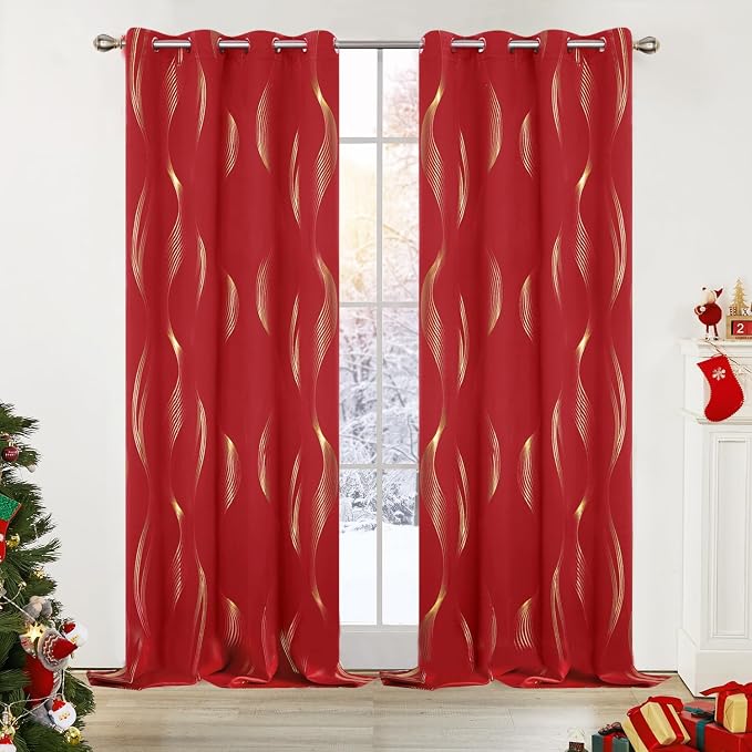 Deconovo Curtains for Living Room, Pattern Blackout Curtains 45 Inches Long | by Unknown