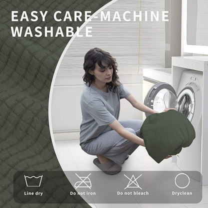 Easy-Going 4 Pieces Oversized Recliner Stretch Sofa Slipcover Sofa Cover Furniture Protector Couch Soft with Elastic Bottom Polyester Spandex Jacquard Fabric Small Checks Olive Green X-Large