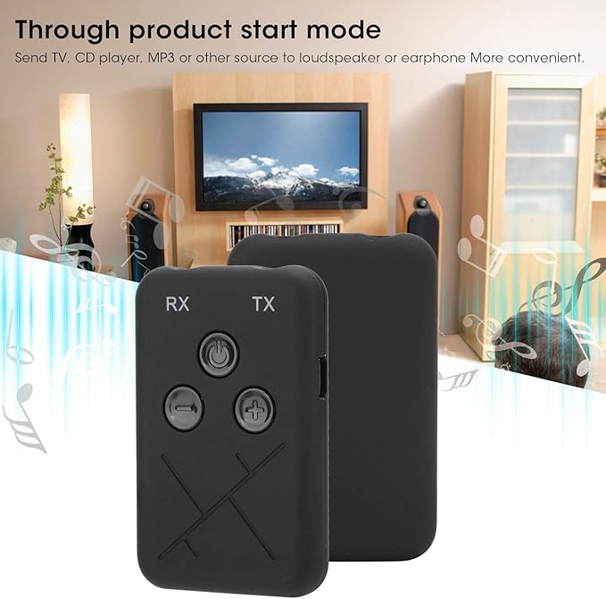 Jectse Transmitter Receiver 2 in 1 Wireless Home Audio Assist 3.5mm Device, Receiver Start Audio Transmitter Adapter, Extra Long Life