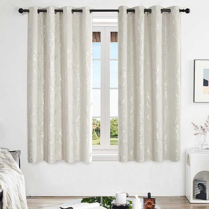 Deconovo Living Room Curtains 63 Inches Long, Thermal Insulated, Room Darkening - Image 2