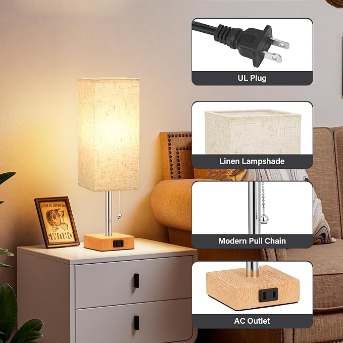 Bedside Lamp for Bedroom Set of 2 - Image 7