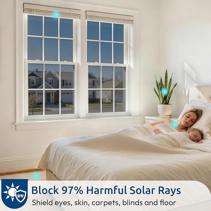 rabbitgoo Window Privacy Film One Way, 17.5" x 157.4", Heat Sun Blocking Anti - Image 4