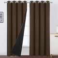 100% Blackout Chocolate Brown Curtains by Lemomo
