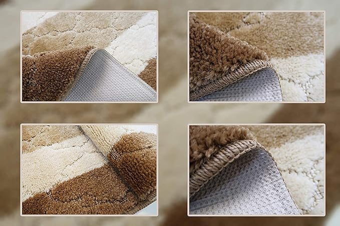 Custom Length Hallway Runner Rug,Slip Resistant,Trellis Beige, 26 Inch X 23 feet, Sold and Priced Per Foot
