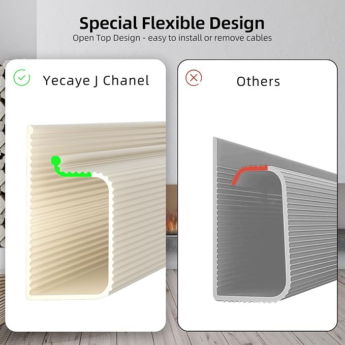 YECAYE Cable Management Under Desk, 94.2 in, Cord Hider, Cord Organizer - Image 7