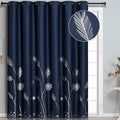 Blackout Curtain for Patio Door 80W x 84L Inch Long Silver Palm Tree Pattern by ESTELARTEXTILER