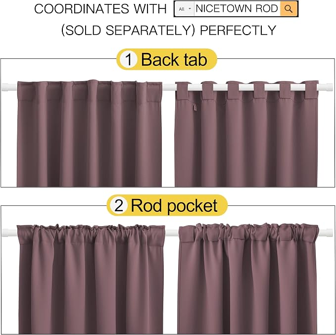 NICETOWN Bedroom Blackout Curtain Panels - Image 3