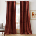 RYB HOME Rust Red Velvet Curtains 84 inches Long, Thermal Insulated Panel by RYBHOME