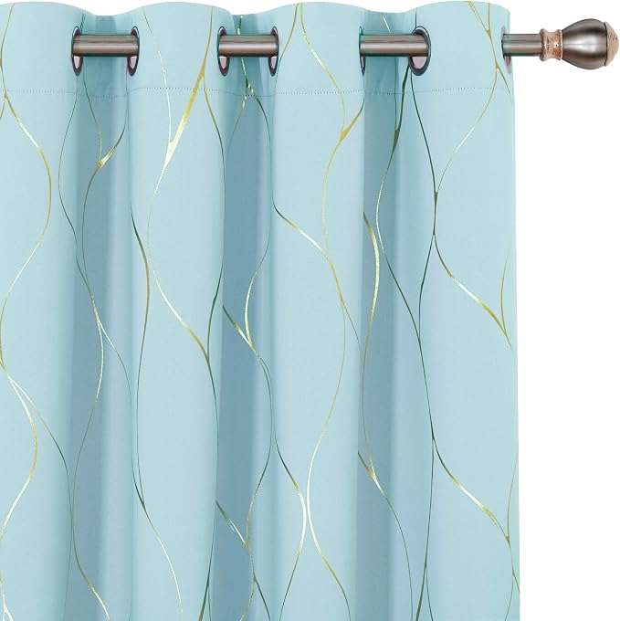 Deconovo Curtains for Living Room, Pattern Blackout Curtains 54 Inches Long | by Unknown