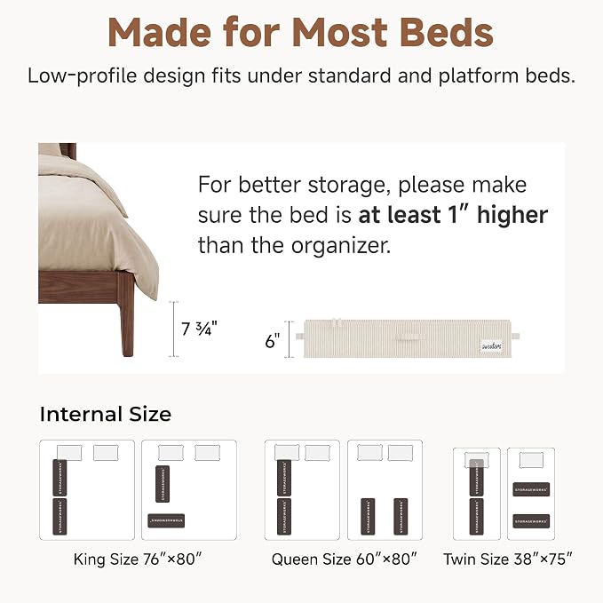 StorageWorks 6 Inch Low Profile Under Bed Storage Containers - Image 6
