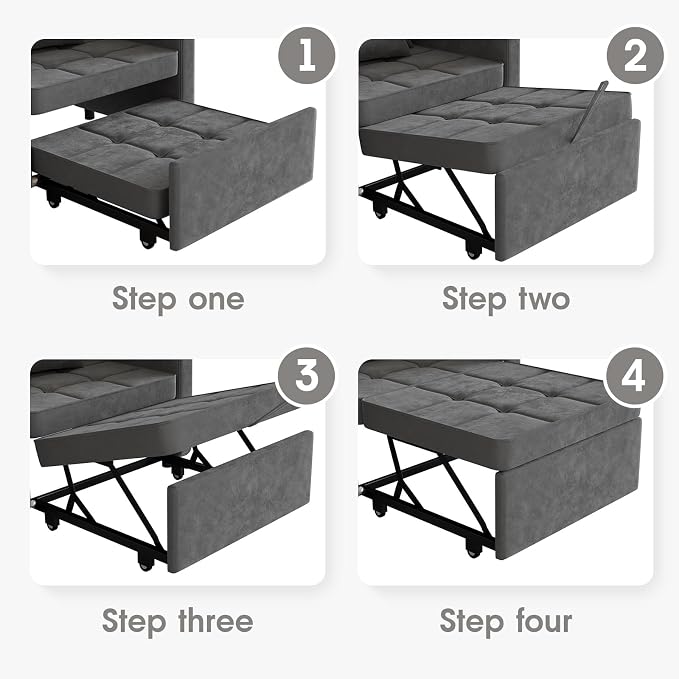 Convertible Sleeper Chair Bed, 3-in-1 Sofa Bed - Image 8
