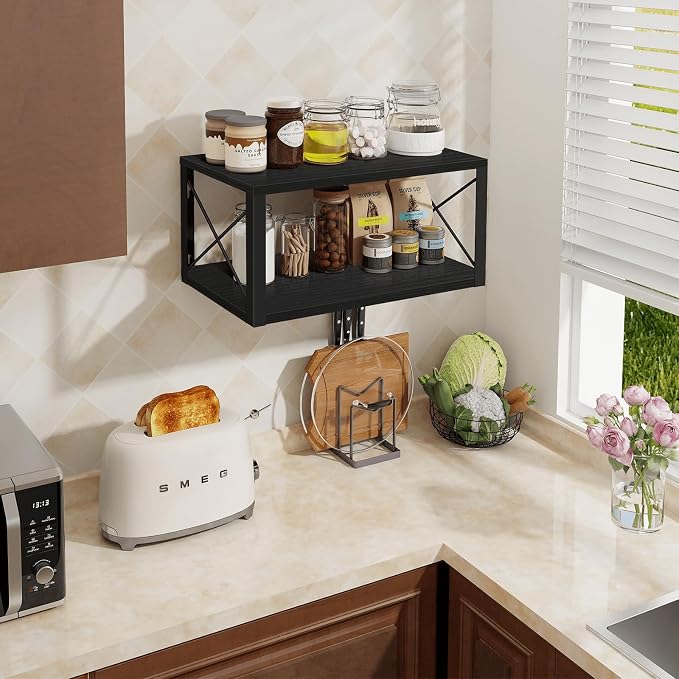 Floating Nightstand, 2 Tier Wall Mounted Nightstand - Image 7