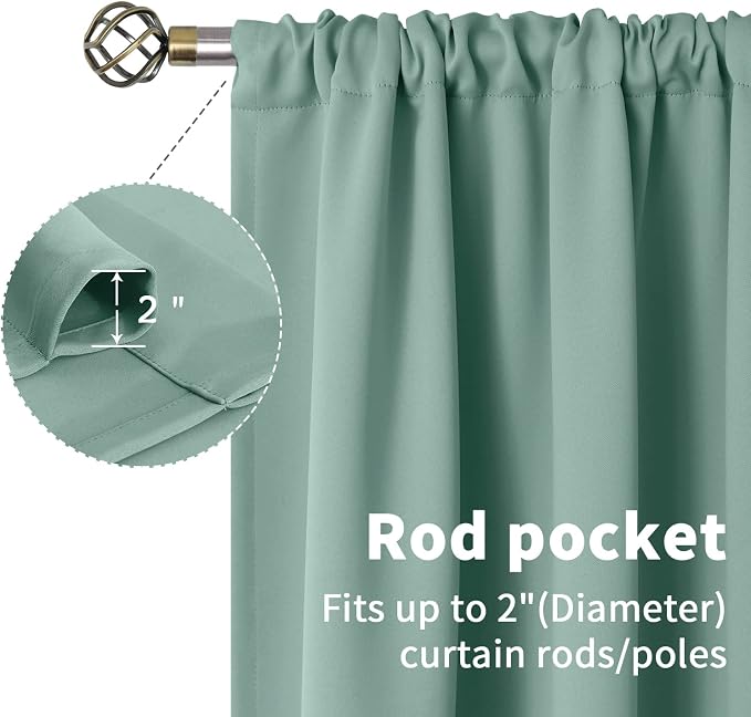 BGment Light Sage Blackout Curtains 84 Inches Long - Image 5