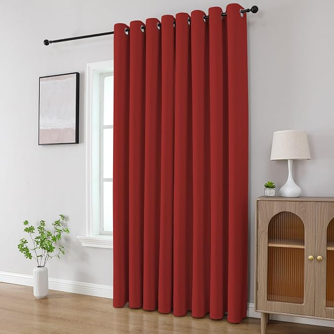 CUCRAF Red Blackout Curtains 63 inch Length 2 Panels Set, Room Darkening Drapes - Image 8