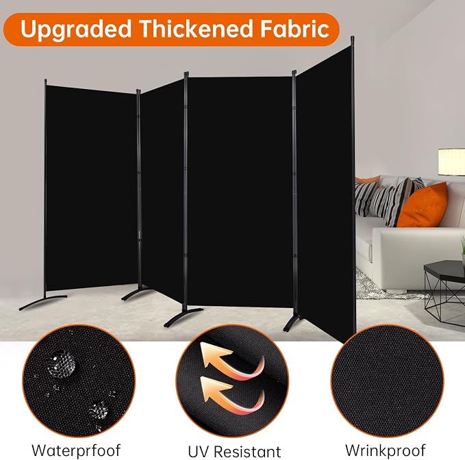Room Divider 6FT Folding Privacy Screens, 4 Panel Partition Room Dividers | 6FT - Image 2