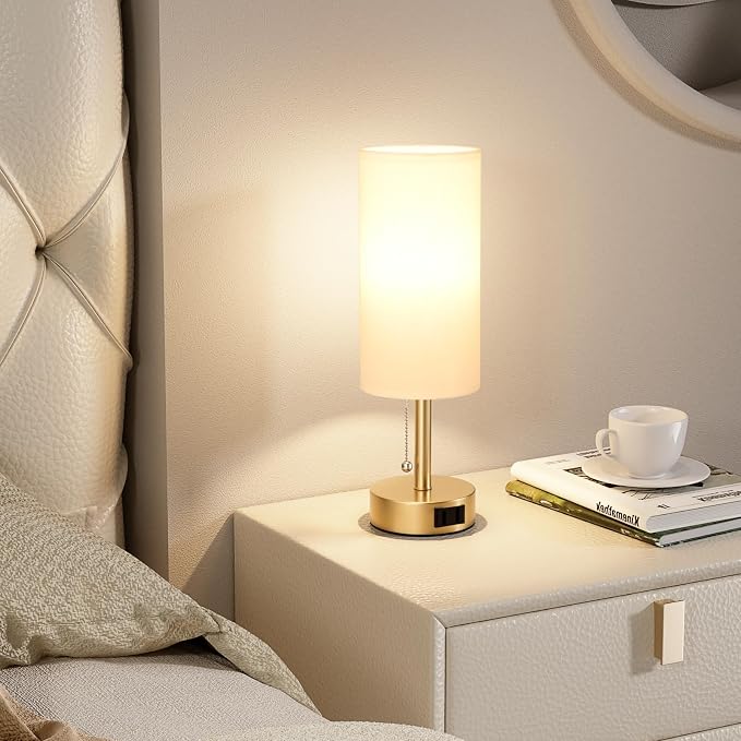 Gold Bedside Table Lamps Set of 2 - Image 5