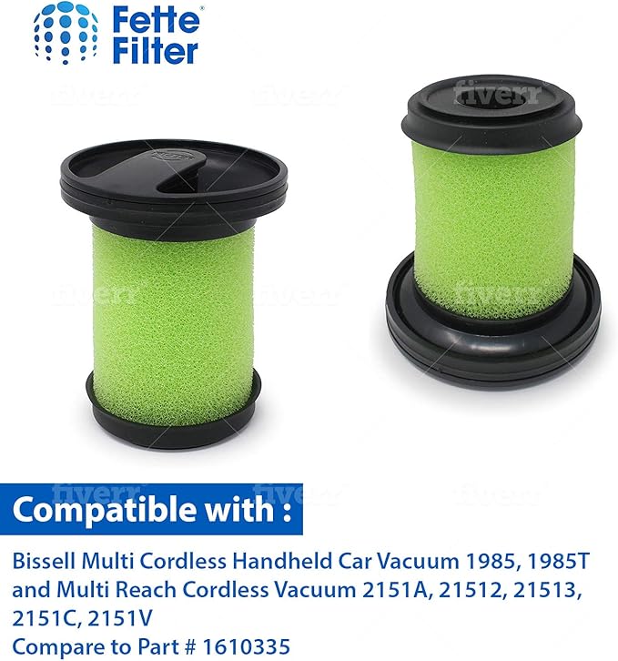 Fette Filter - Vacuum Filter Compatible with Bissell 1610335 Multi Cordless. Compare to Part # 161-0335. (Pack of 4)