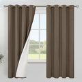YoungsTex Brown Linen Blackout Curtains 63 Inches Long by YoungsTex