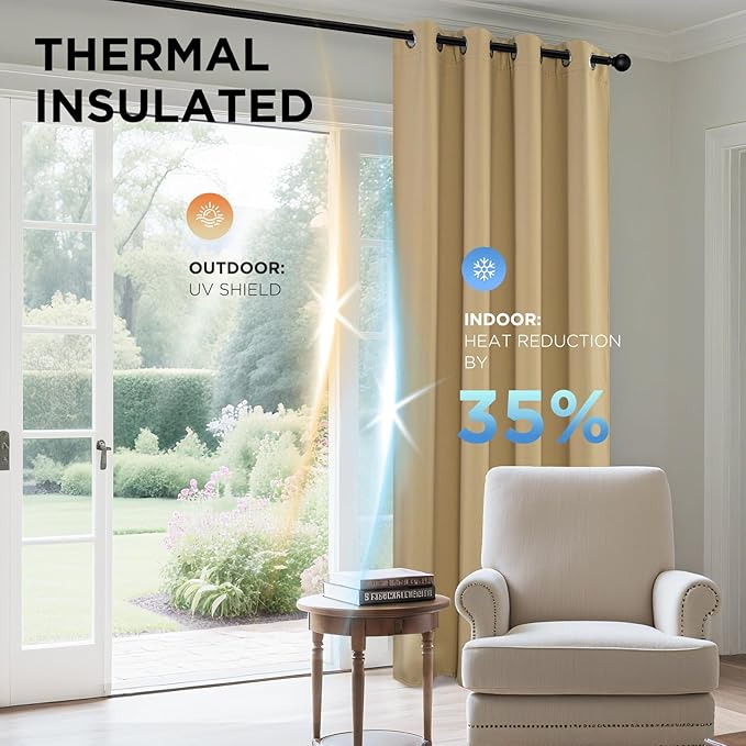 Joydeco Long Blackout Curtains for Bedroom 108 Inch 2 Panels - Image 4