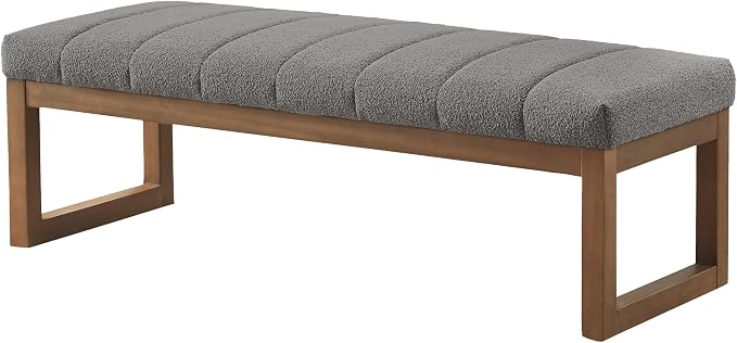 Zihanhome 52.7" Bedroom Bench for End of Bed, Modern Upholstered Teddy Fabric - Image 8
