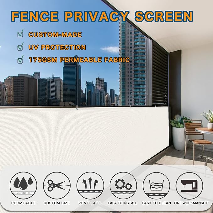 LOVE STORY 3' x 16' Balcony Privacy Screen Cover - Image 5