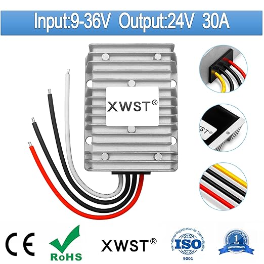 DC DC Stabilizer 9V-36V to 24V Boost Buck Converter Power Supply 30A 720W Waterproof Automatic Step Up Down Voltage Regulator 24V Volt Transformer Module