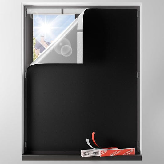 Sumobaby Blackout Curtains for Bedroom Portable 51"x64",No Drill Blackout Shades with Upgraded Hook&Loop Tapes,100% Black Out Window Cover,Thermal Insulated Blinds for Bedroom,Nursery(1 Panel,Black)