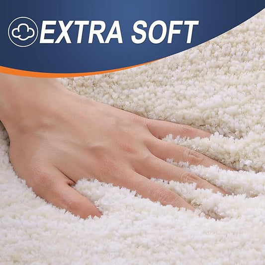 OLANLY Bathroom Runner Rugs 44x24, Extra Soft Absorbent Microfiber Bath Rugs, Rubber Backing, Quick Dry, Washable Bath Mats for Bathroom Floor, Tub and Shower, Home Decor Accessories, Light Beige