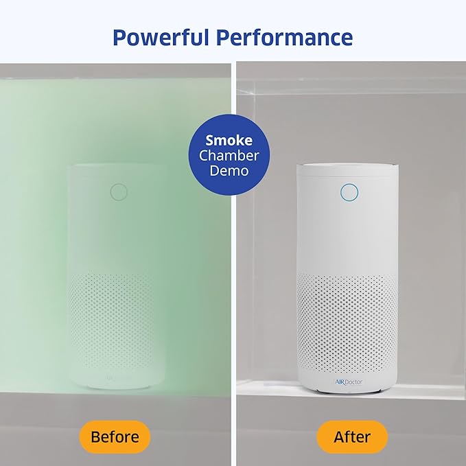 AirDoctor 4000 Air Purifier for Large Rooms | Triple filtration technology with UltraHEPA, Carbon/VOC material & Air Quality Sensor | Captures Particles 100x Smaller Than HEPA Standard (White)