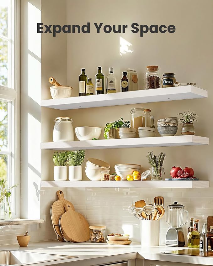Amada 47.2" Floating Shelves for Wall Decor & Storage, Living Room, 22 lbs - Image 3