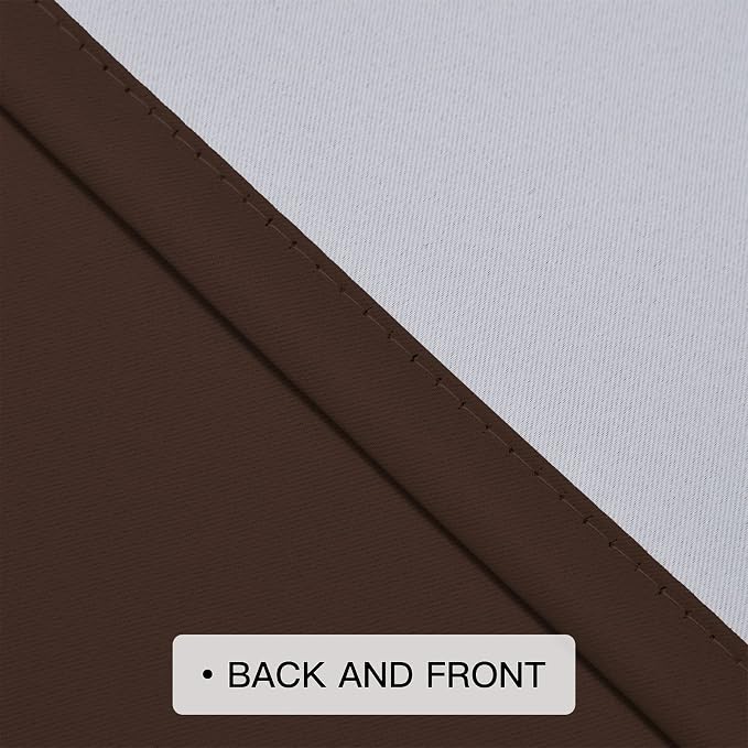 COSVIYA Curtains & Drapes Grommet Ombre Brown Curtains W70 x L63 Inch | - Image 6