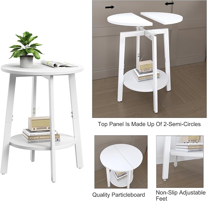 sthmec Side Table Set of 2, Small Round End Table - Image 5