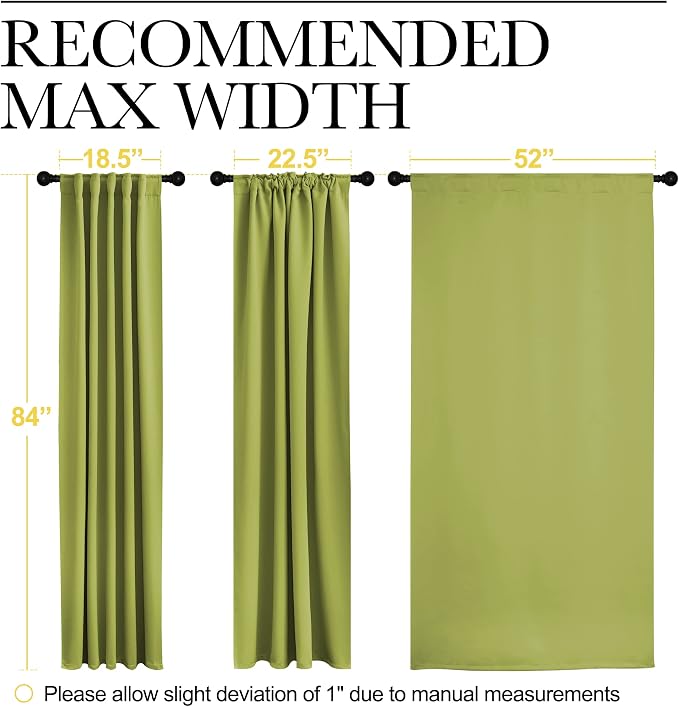 NICETOWN Green Curtains Blackout Drape Panels - Image 7