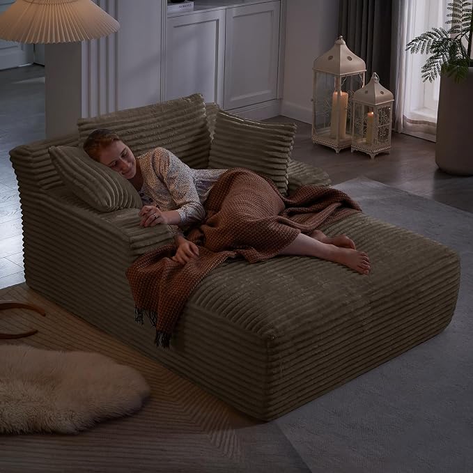Oversized Chaise Lounge Chair Indoor, Comfy Fluffy Cloud Couch, Modern Deep - Image 7