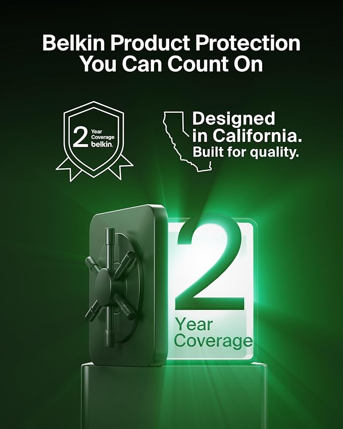 Belkin USB C Charger Block 20W (2-Pack) - Fast Charging - Apple iPhone 17, Air, Pro, Pro Max, iPad, AirPods, Apple Watch, Samsung Galaxy S25, Nintendo Switch 2 & More - White