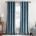 MIULEE Velvet Curtains Dark Slate Blue 52 x 96 Inch Length Set of 2 | Grommet by MIULEE