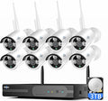 Hiseeu 4K Home Security Camera System, 24/7 Recording, 16CH NVR Kit, Corded Powered 8Pcs 8MP Outdoor Wireless WiFi Cameras, Color Night Vision, Two-Way Audio, Motion Detection, 3TB HDD, 2.4G & 5GHz