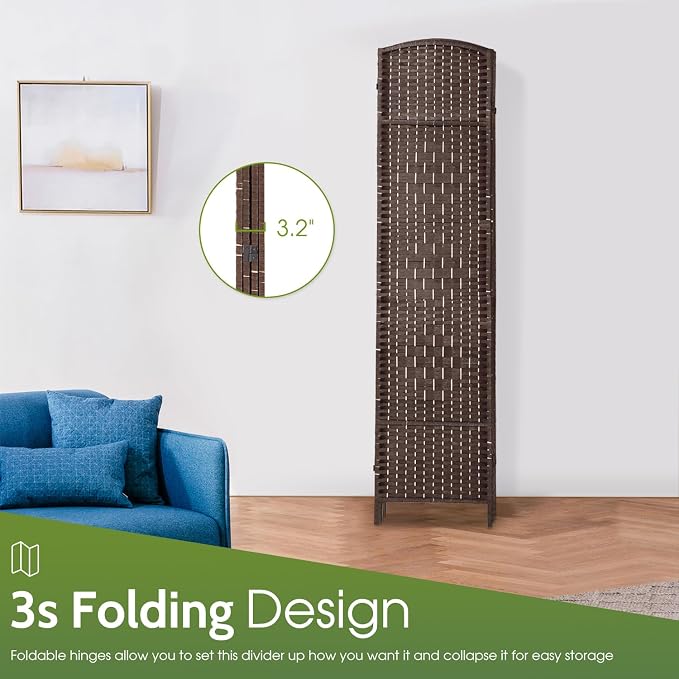 FDW | 4-Panel Folding Room Divider | 6ft, Living Room - Image 5
