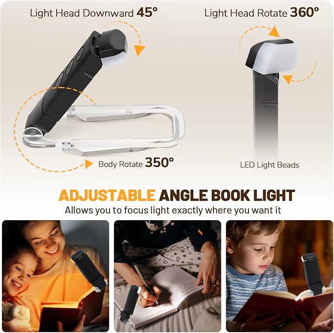 Book Reading Light Rechargeable Clip on Book Lamp - Image 4