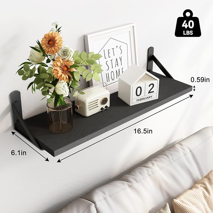 Fixwal Wall Floating Shelves for Home Decor | Wood Shelves, Natural Grain - Image 3