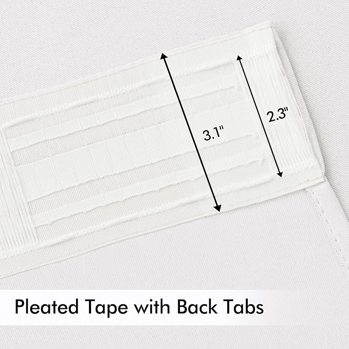 MIULEE Pure White Back Tab Blackout Curtains 52x72 Inches Long 2 Panels Set | - Image 4
