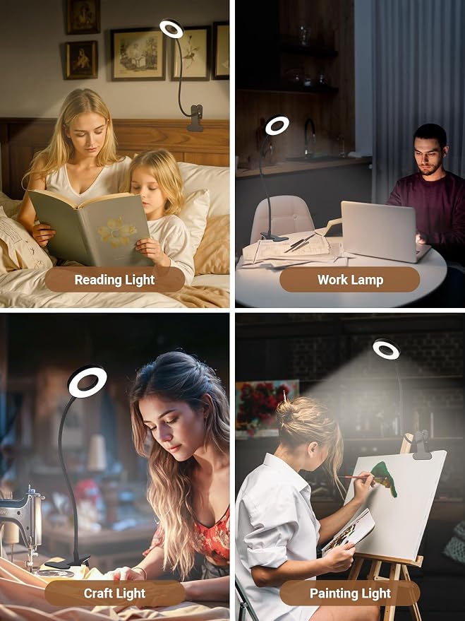 Clip on Lamp, 5 Colors+10 Brightness Memory LED Desk Lamp - Image 5