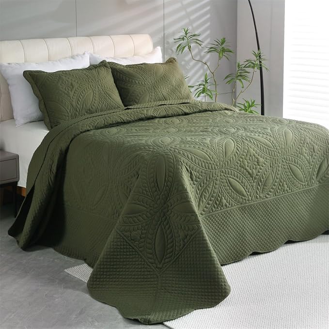 Cmfshape Oversize King Bedspread 120"x120", 3 Piece California King Quilt Set by cmfshape-quiltset