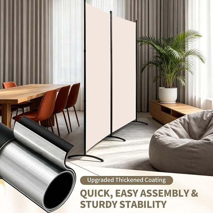 Extra-Wide 2 Panel Room Divider, Portable Privacy Screen - Image 3